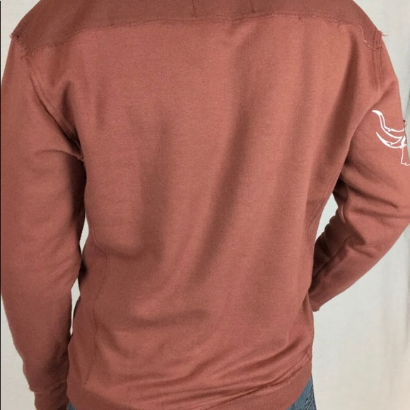 Reebok rare design vintage pullover crew neck Rusty brown colour ripped fabric - Picture 3 of 8